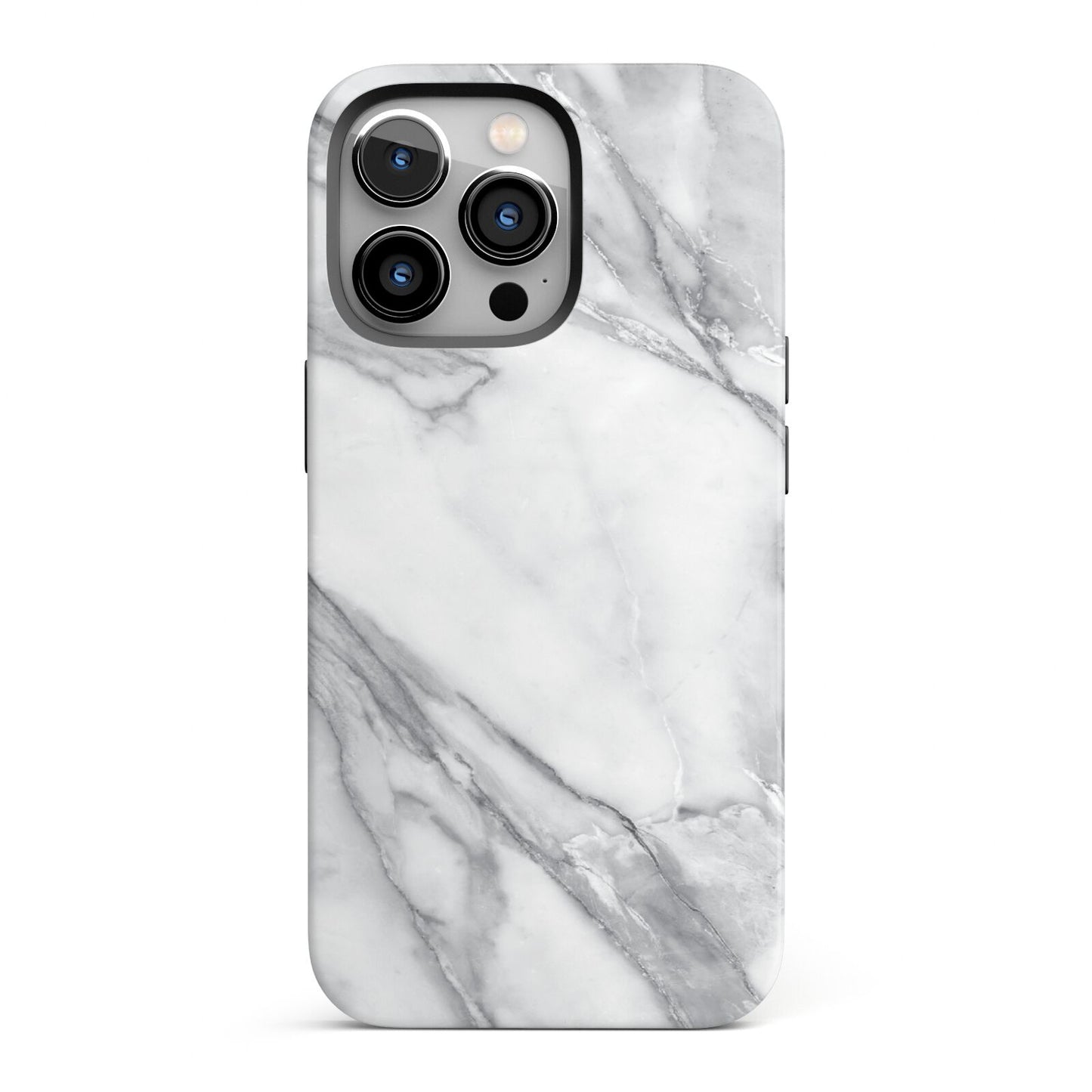 Faux Marble Effect White Grey iPhone 13 Pro Full Wrap 3D Tough Case