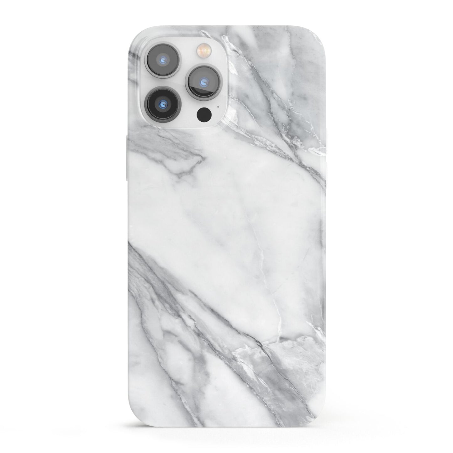Faux Marble Effect White Grey iPhone 13 Pro Max Full Wrap 3D Snap Case