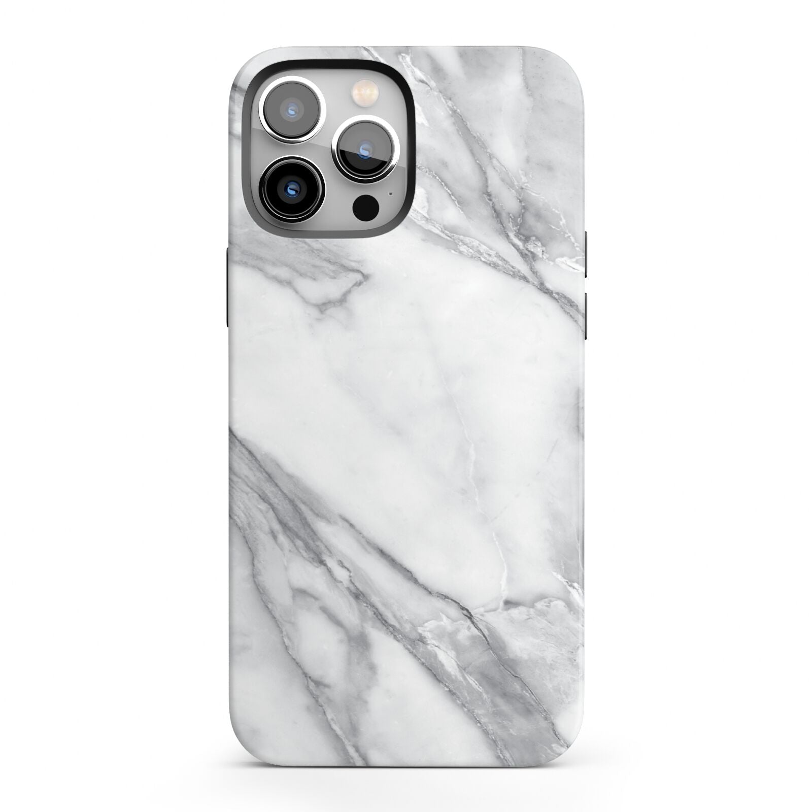 Faux Marble Effect White Grey iPhone 13 Pro Max Full Wrap 3D Tough Case