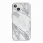 Faux Marble Effect White Grey iPhone 13 TPU Impact Case with White Edges