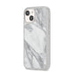 Faux Marble Effect White Grey iPhone 14 Clear Tough Case Starlight Angled Image