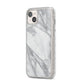 Faux Marble Effect White Grey iPhone 14 Plus Glitter Tough Case Starlight Angled Image