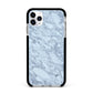 Faux Marble Grey 2 Apple iPhone 11 Pro Max in Silver with Black Impact Case