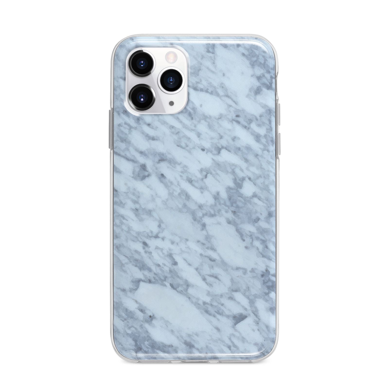 Faux Marble Grey 2 Apple iPhone 11 Pro Max in Silver with Bumper Case