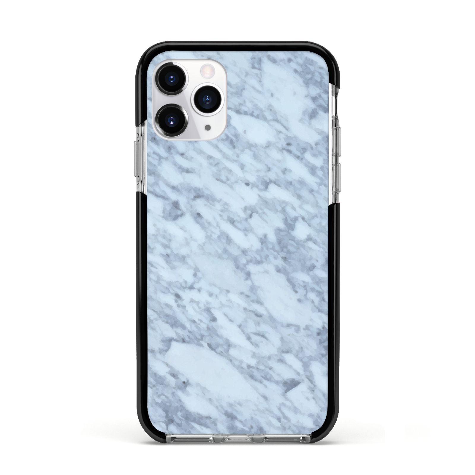 Faux Marble Grey 2 Apple iPhone 11 Pro in Silver with Black Impact Case