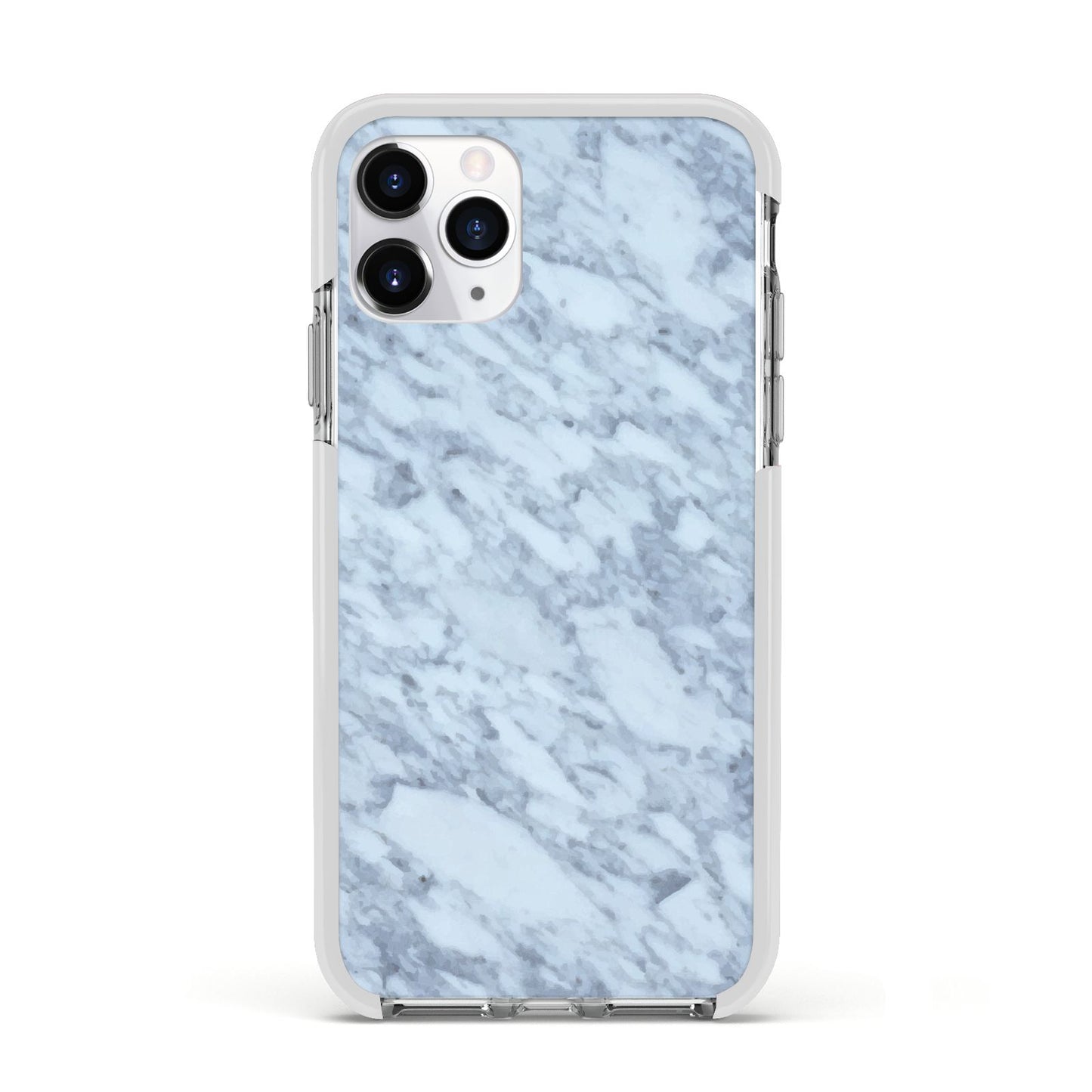 Faux Marble Grey 2 Apple iPhone 11 Pro in Silver with White Impact Case