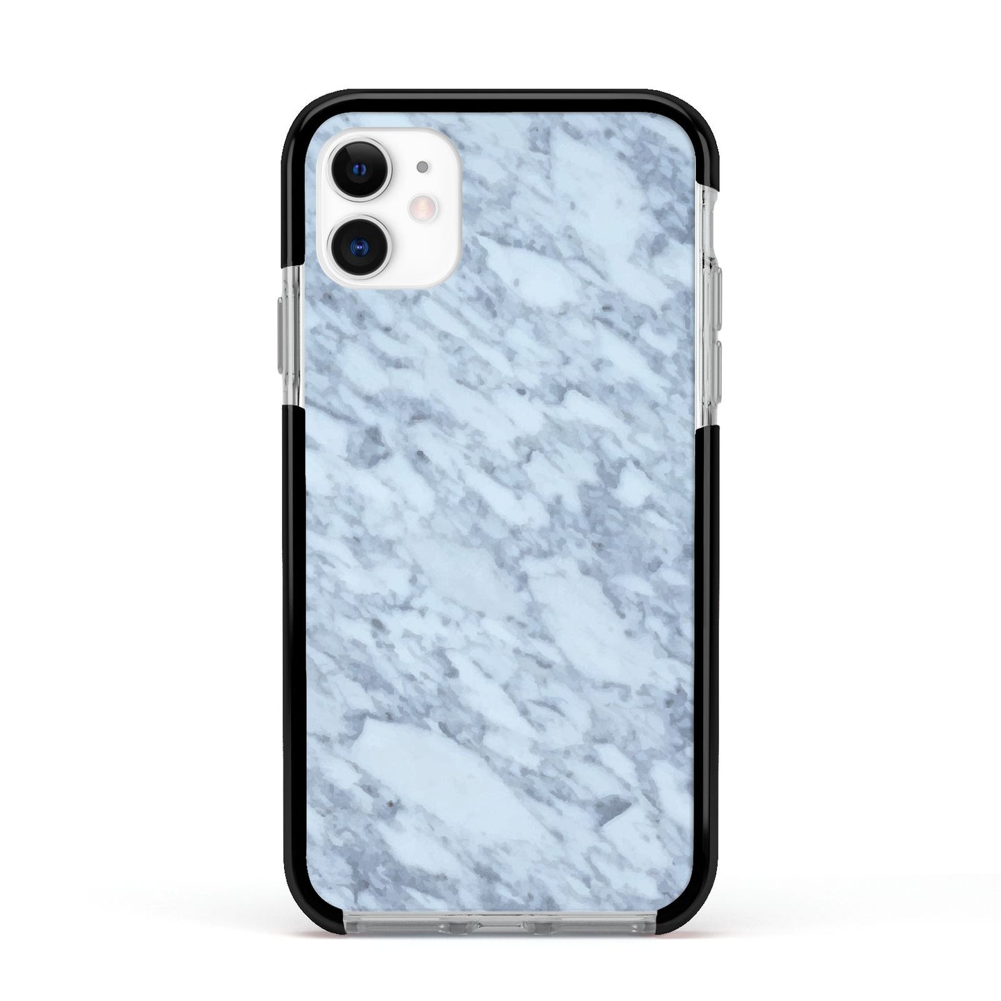 Faux Marble Grey 2 Apple iPhone 11 in White with Black Impact Case