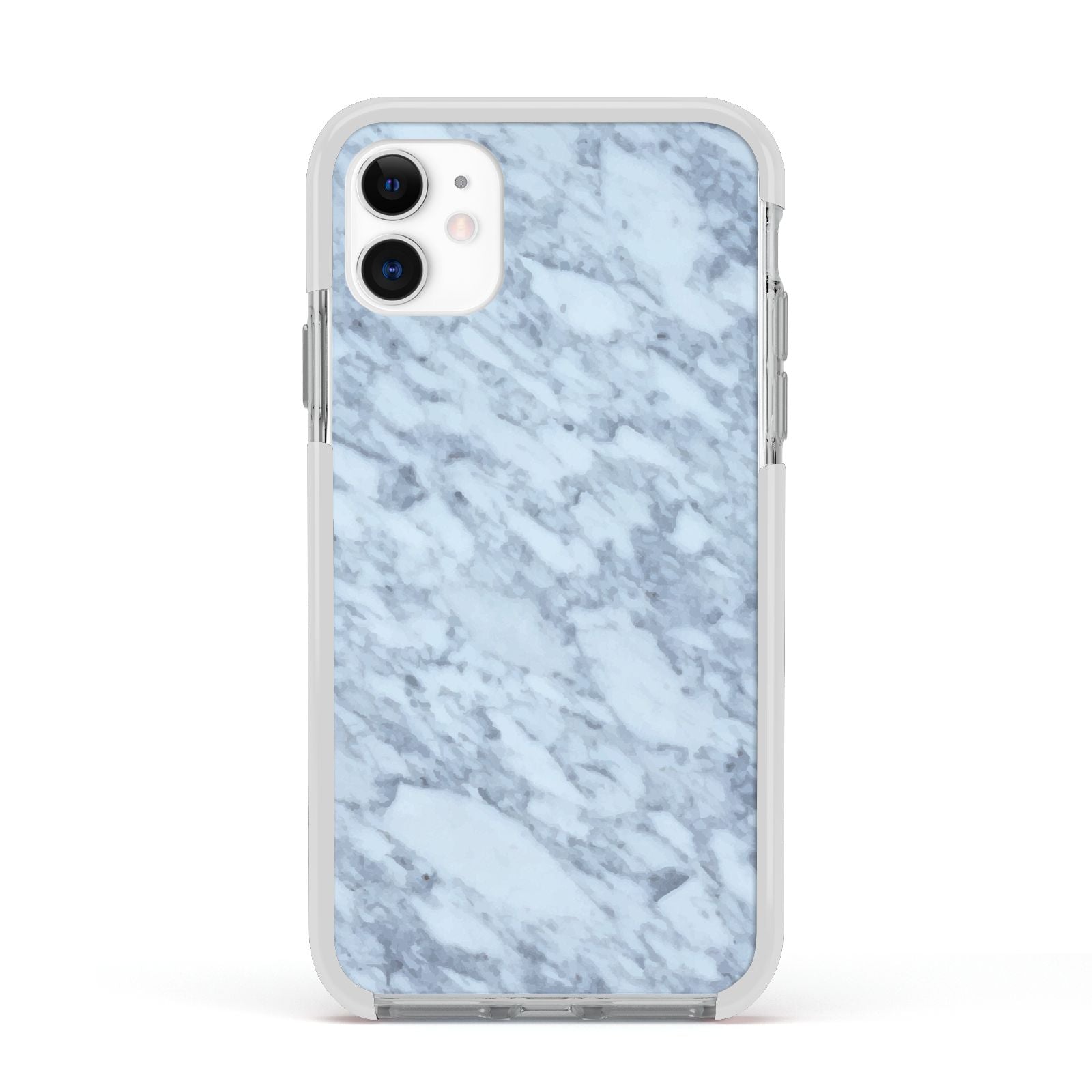 Faux Marble Grey 2 Apple iPhone 11 in White with White Impact Case