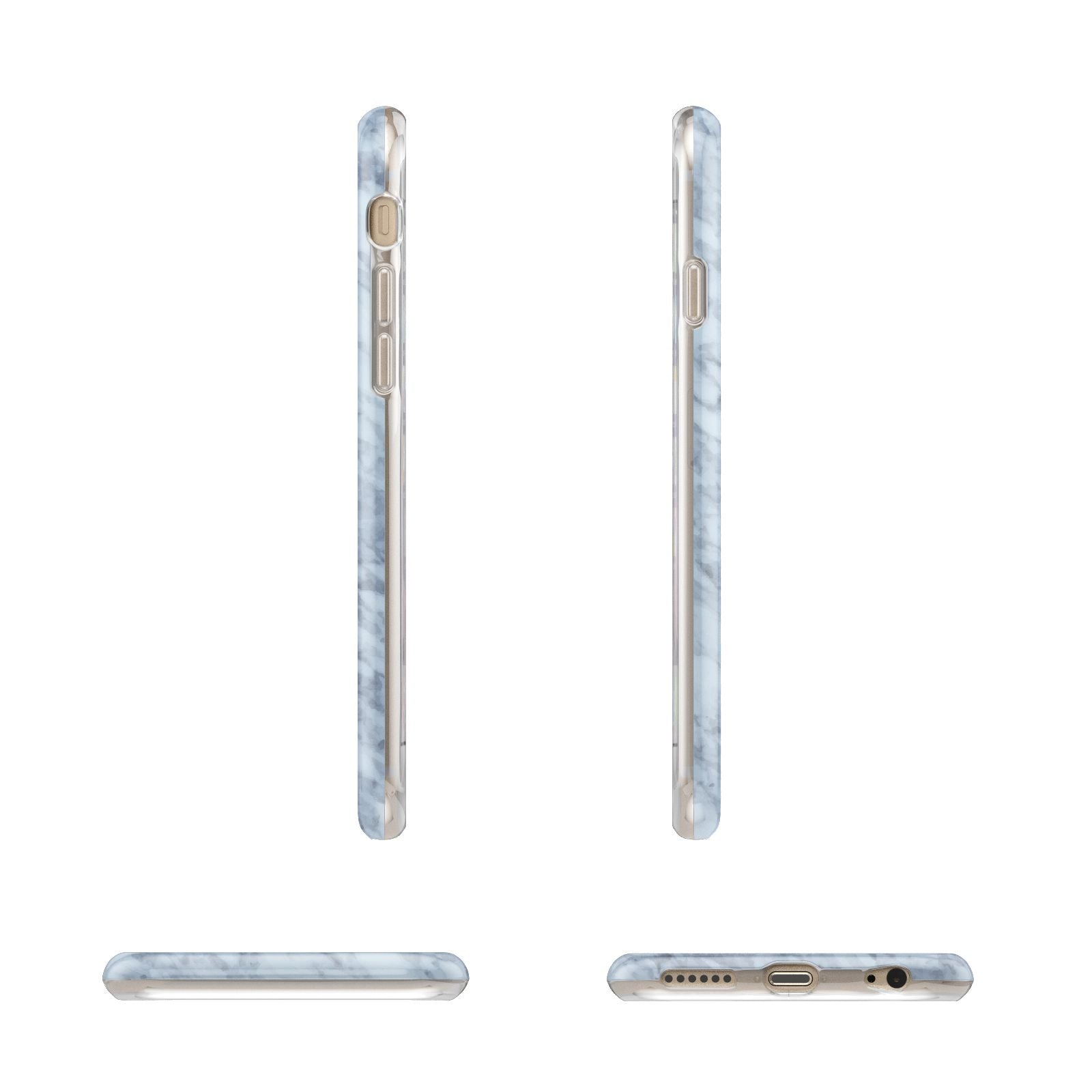 Faux Marble Grey 2 Apple iPhone 6 3D Wrap Tough Case Alternative Image Angles