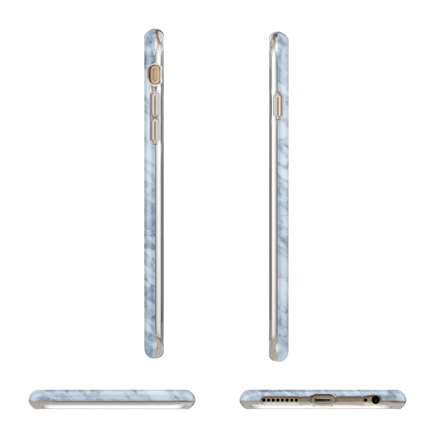 Faux Marble Grey 2 Apple iPhone 6 Plus 3D Wrap Tough Case Alternative Image Angles