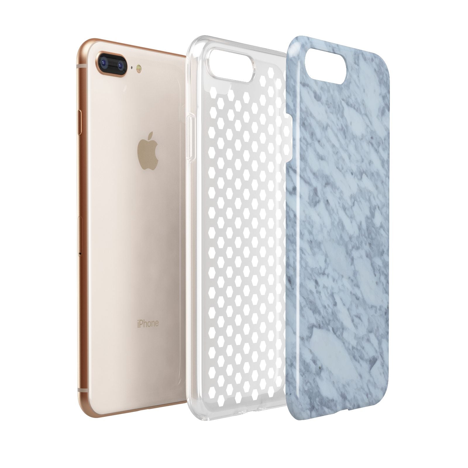 Faux Marble Grey 2 Apple iPhone 7 8 Plus 3D Tough Case Expanded View