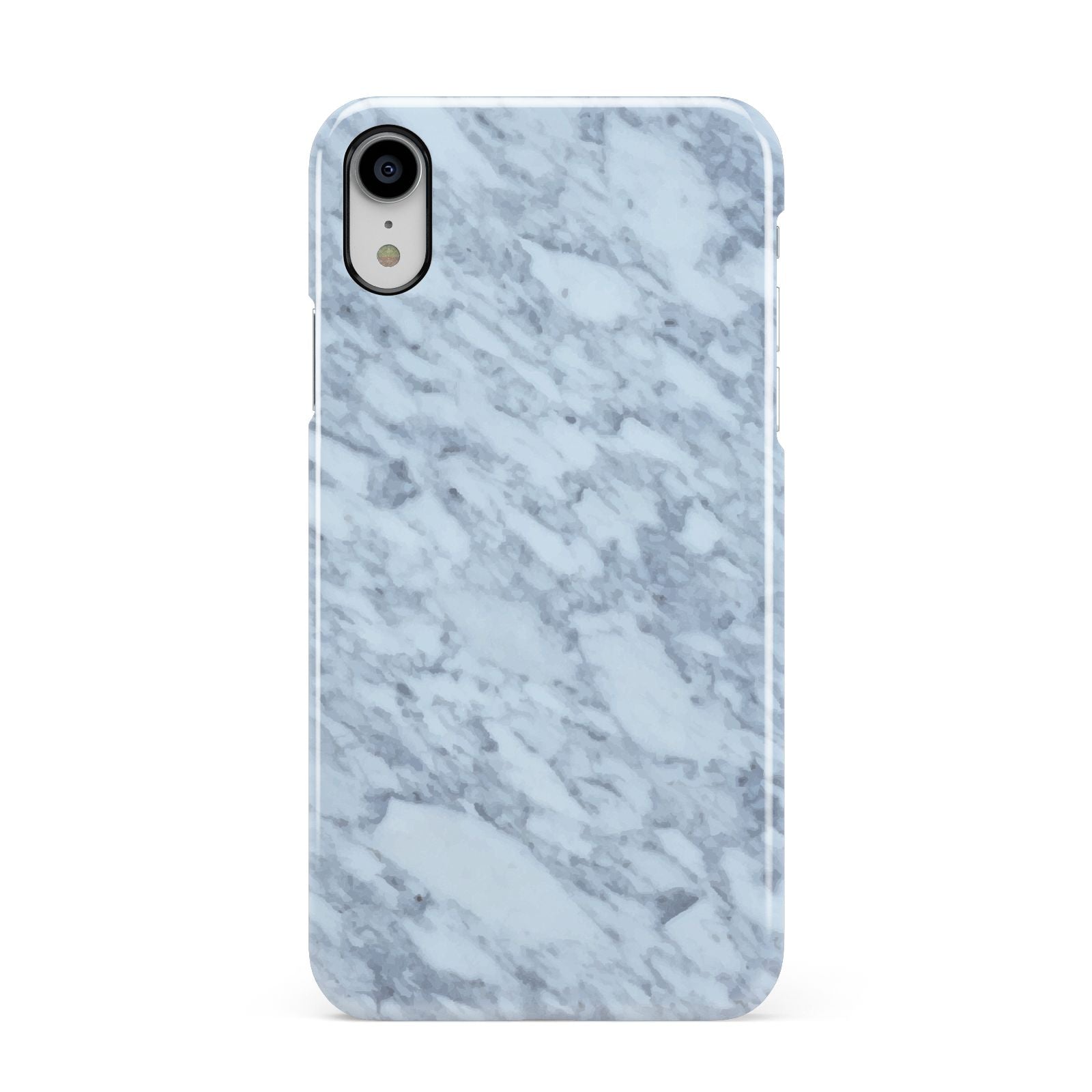 Faux Marble Grey 2 Apple iPhone XR White 3D Snap Case