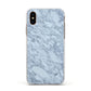 Faux Marble Grey 2 Apple iPhone Xs Impact Case White Edge on Gold Phone