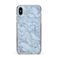 Faux Marble Grey 2 Apple iPhone Xs Max Impact Case Black Edge on Silver Phone
