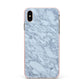 Faux Marble Grey 2 Apple iPhone Xs Max Impact Case Pink Edge on Gold Phone