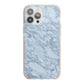 Faux Marble Grey 2 iPhone 13 Pro Max TPU Impact Case with Pink Edges