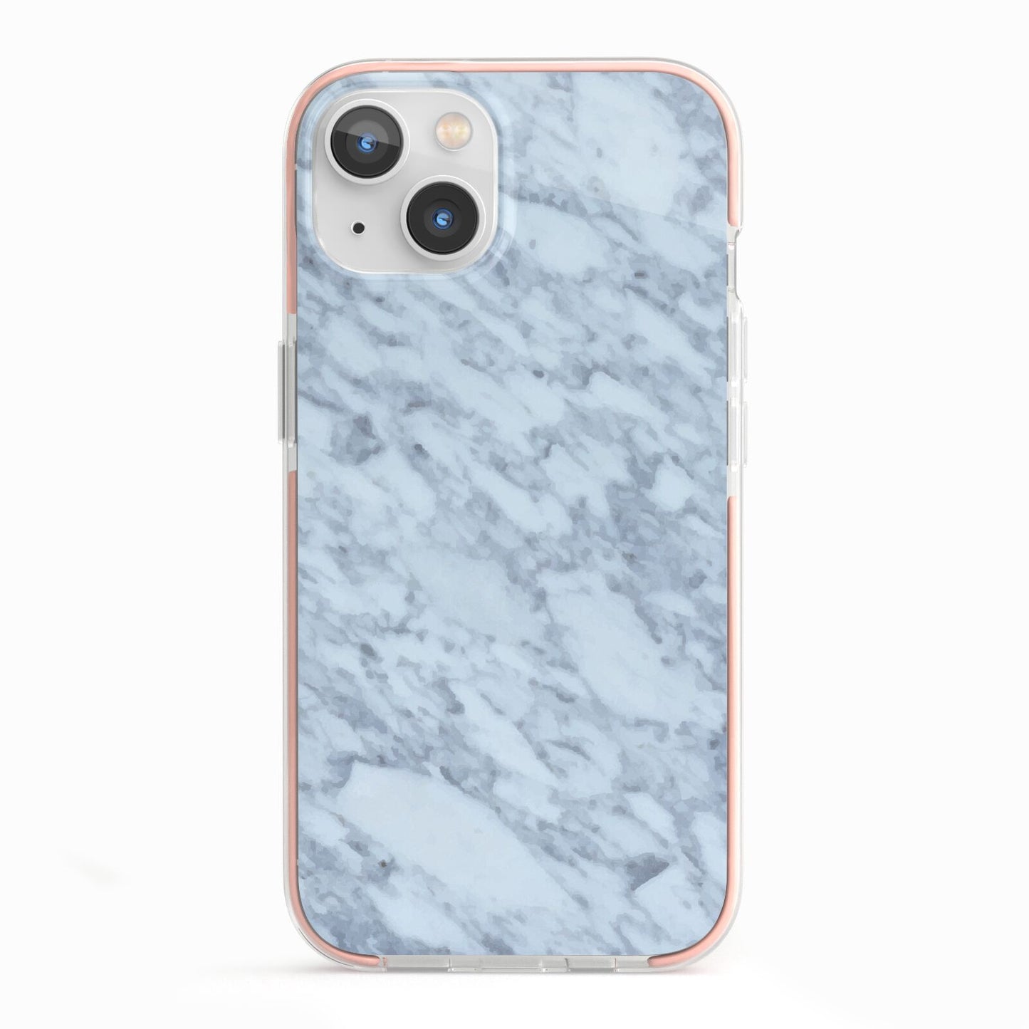 Faux Marble Grey 2 iPhone 13 TPU Impact Case with Pink Edges