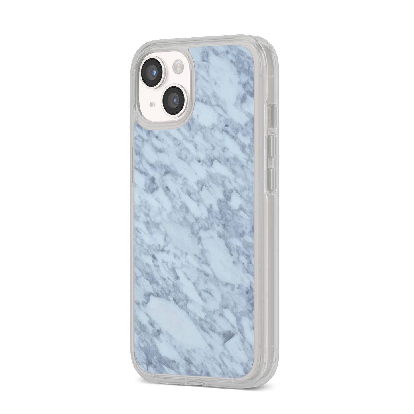 Faux Marble Grey 2 iPhone 14 Clear Tough Case Starlight Angled Image