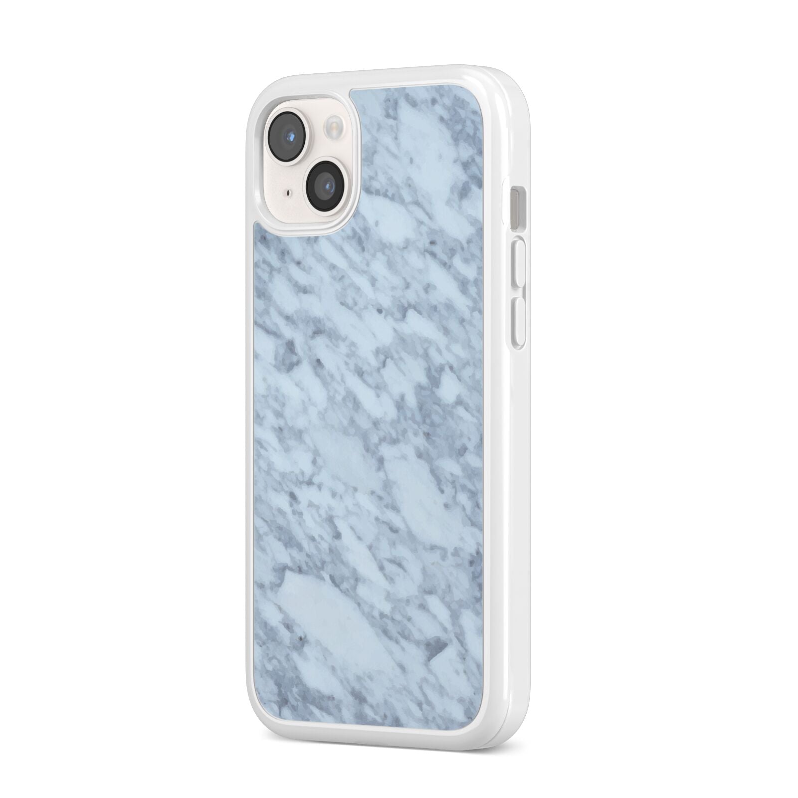Faux Marble Grey 2 iPhone 14 Plus Clear Tough Case Starlight Angled Image
