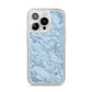 Faux Marble Grey 2 iPhone 14 Pro Glitter Tough Case Silver