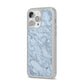 Faux Marble Grey 2 iPhone 14 Pro Max Clear Tough Case Silver Angled Image