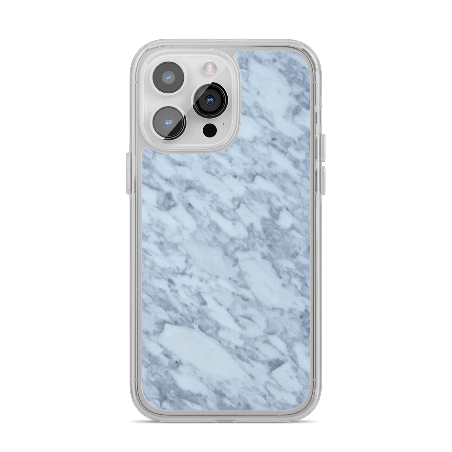 Faux Marble Grey 2 iPhone 14 Pro Max Clear Tough Case Silver