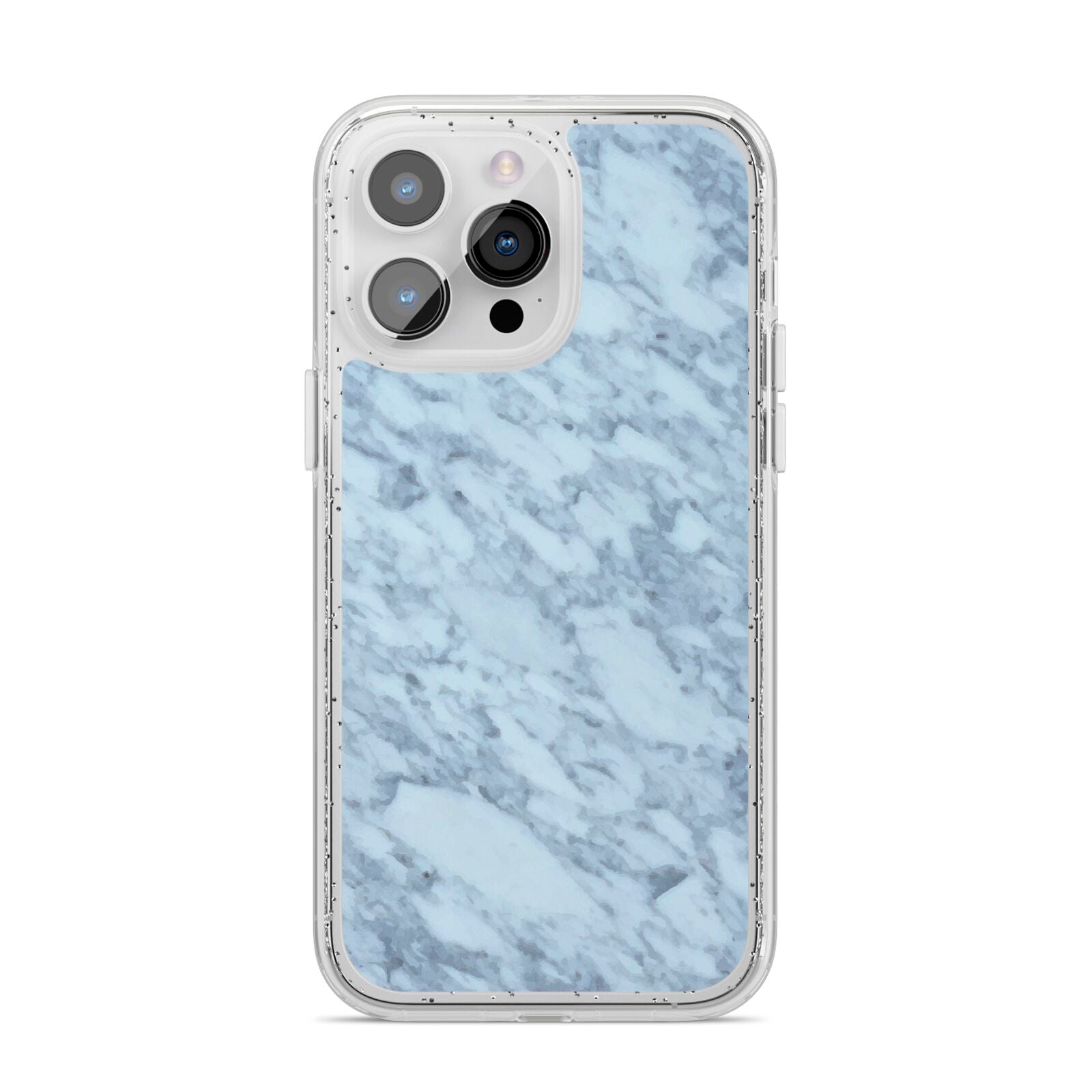 Faux Marble Grey 2 iPhone 14 Pro Max Glitter Tough Case Silver