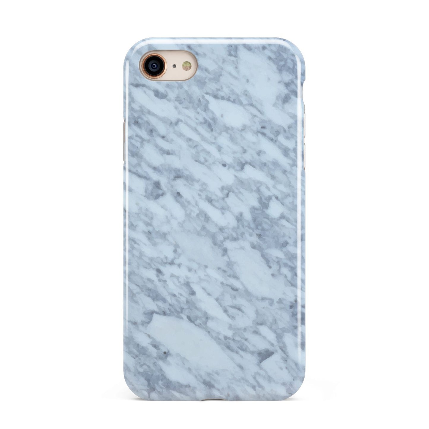 Faux Marble Grey 2 iPhone 8 3D Tough Case on Gold Phone