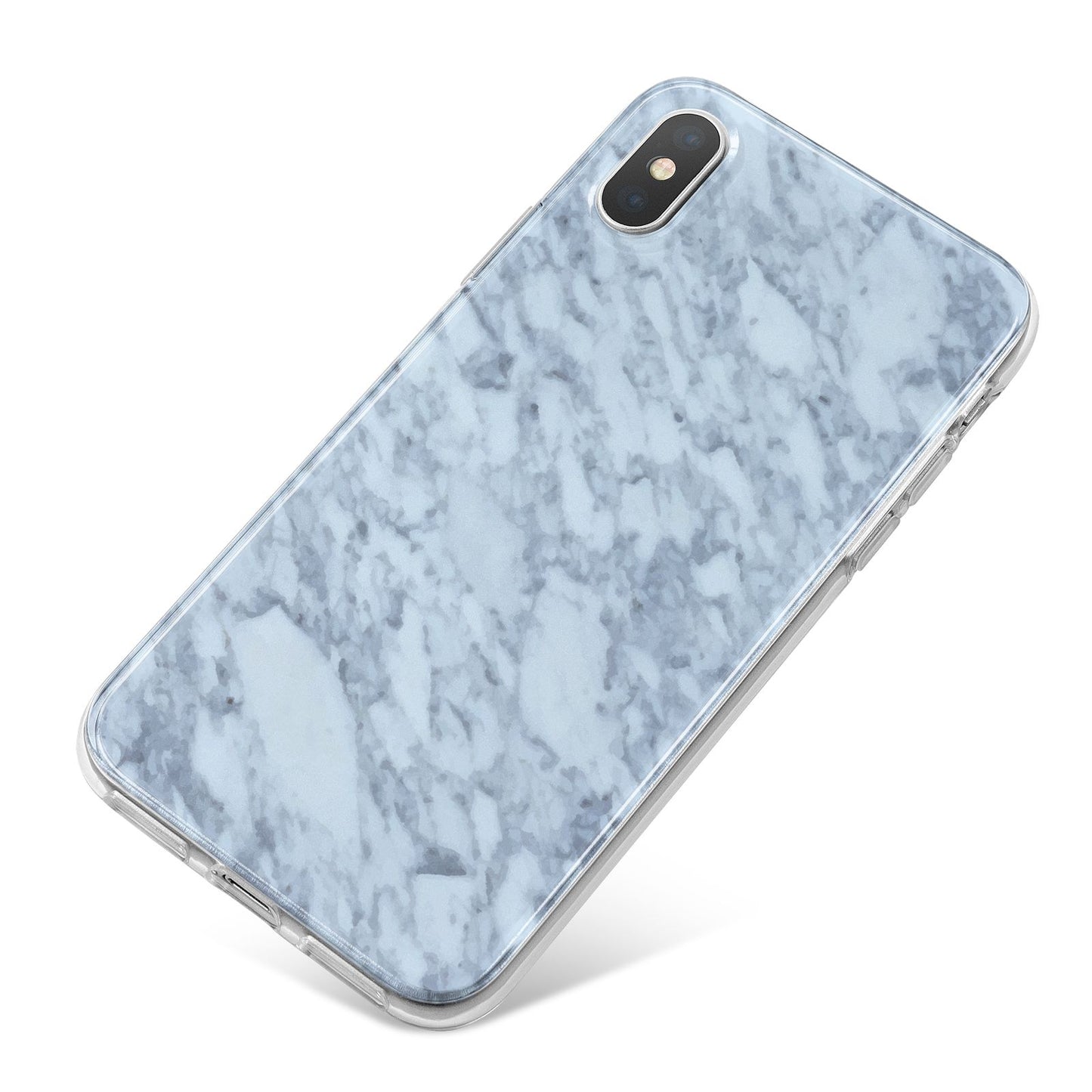 Faux Marble Grey 2 iPhone X Bumper Case on Silver iPhone