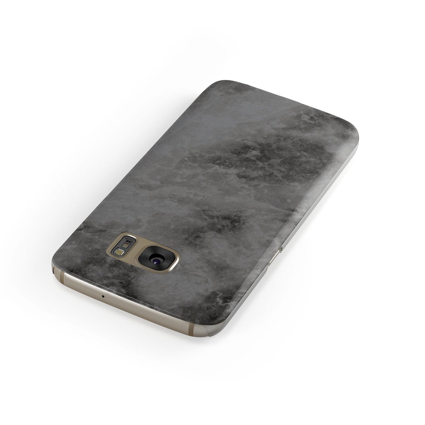 Faux Marble Grey Black Samsung Galaxy Case Front Close Up