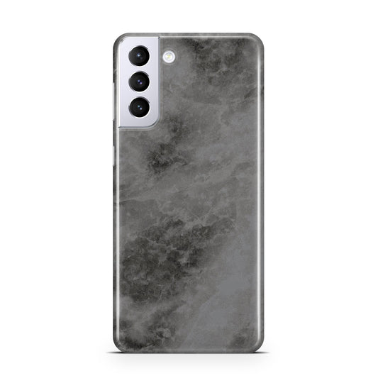 Faux Marble Grey Black Samsung S21 Plus Phone Case