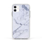 Faux Marble Grey White Apple iPhone 11 in White with White Impact Case