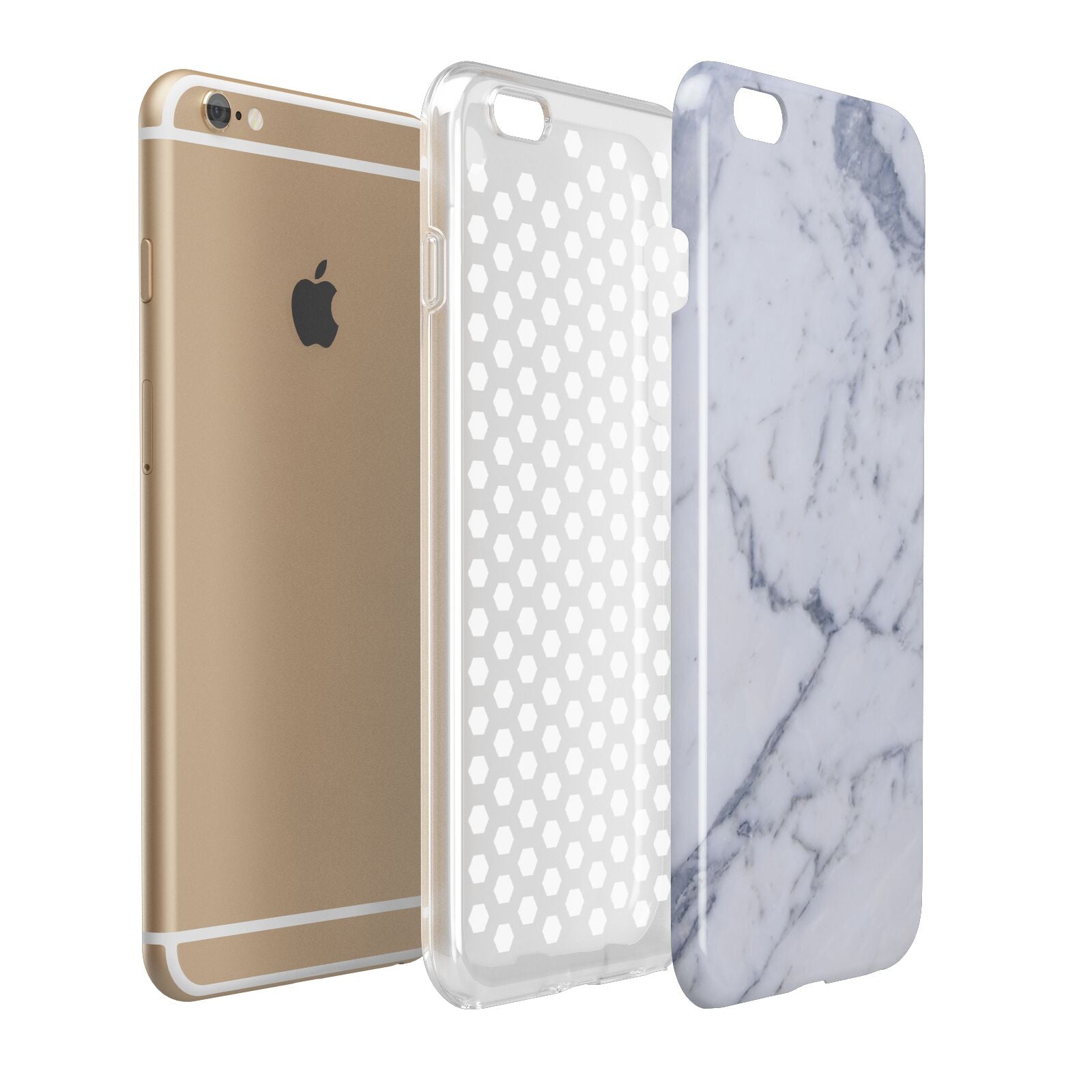 Faux Marble Grey White Apple iPhone 6 Plus 3D Tough Case Expand Detail Image