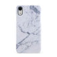 Faux Marble Grey White Apple iPhone XR White 3D Snap Case