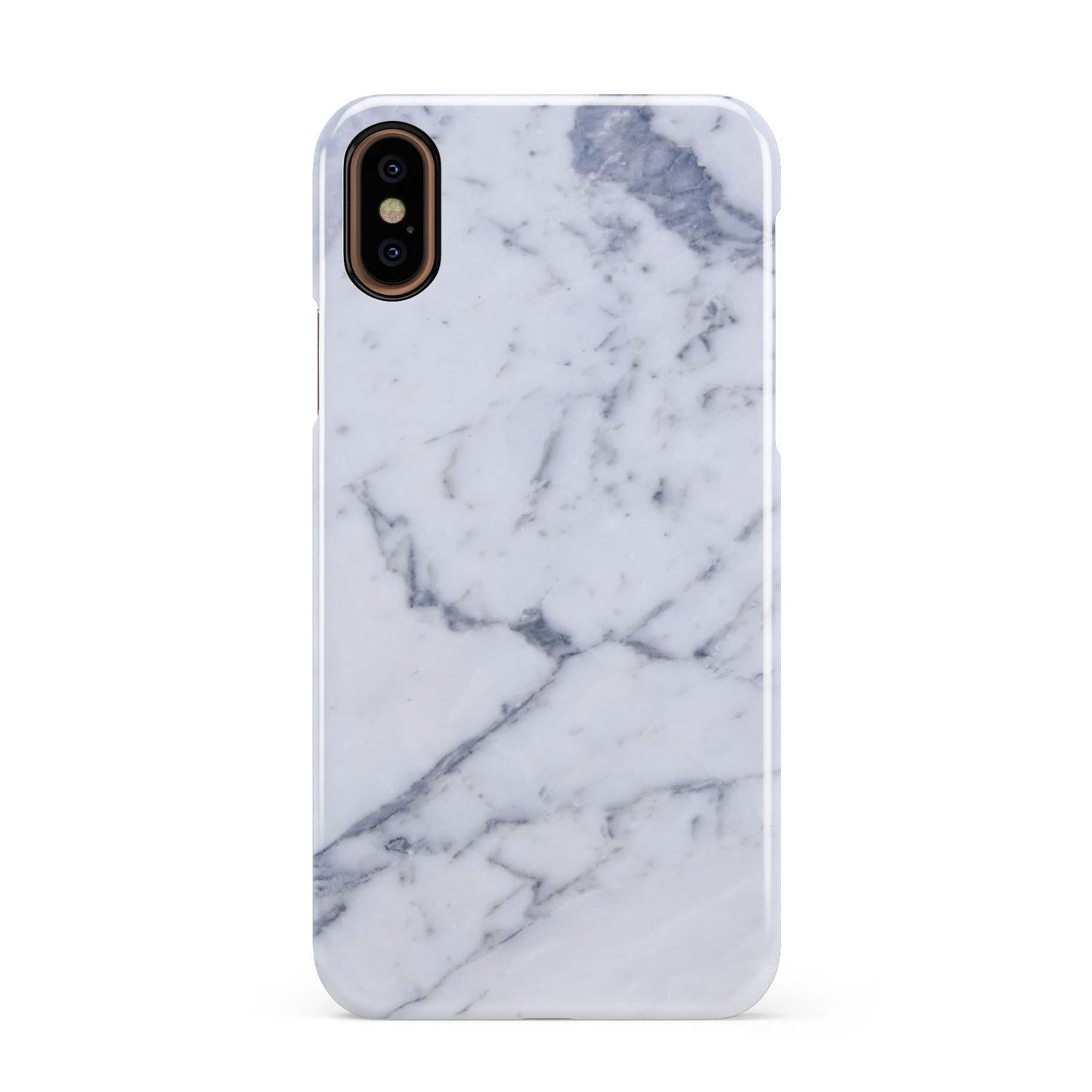 Faux Marble Grey White Apple iPhone XS 3D Snap Case