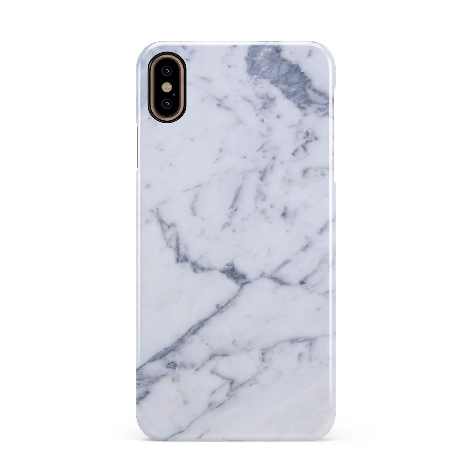 Faux Marble Grey White Apple iPhone Xs Max 3D Snap Case