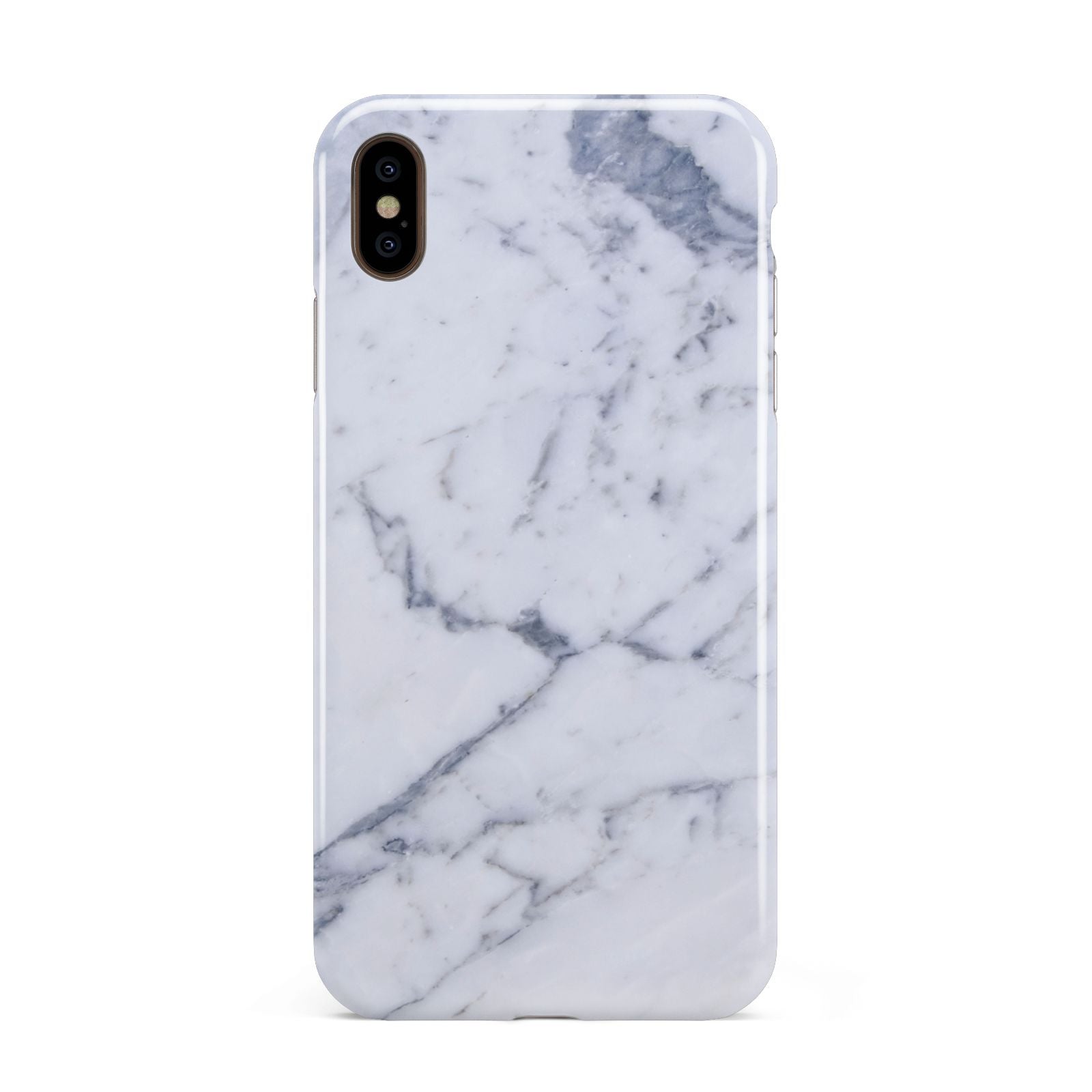 Faux Marble Grey White Apple iPhone Xs Max 3D Tough Case