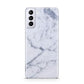 Faux Marble Grey White Samsung S21 Plus Phone Case