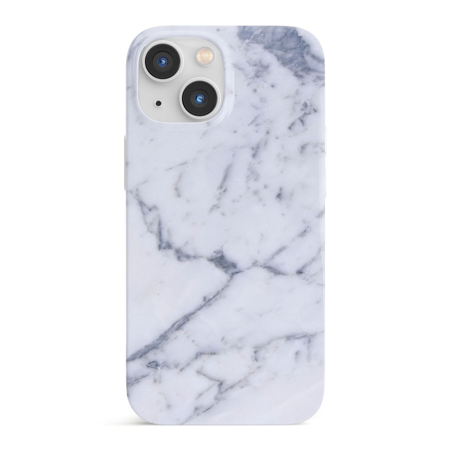 Faux Marble Grey White iPhone 13 Mini Full Wrap 3D Snap Case