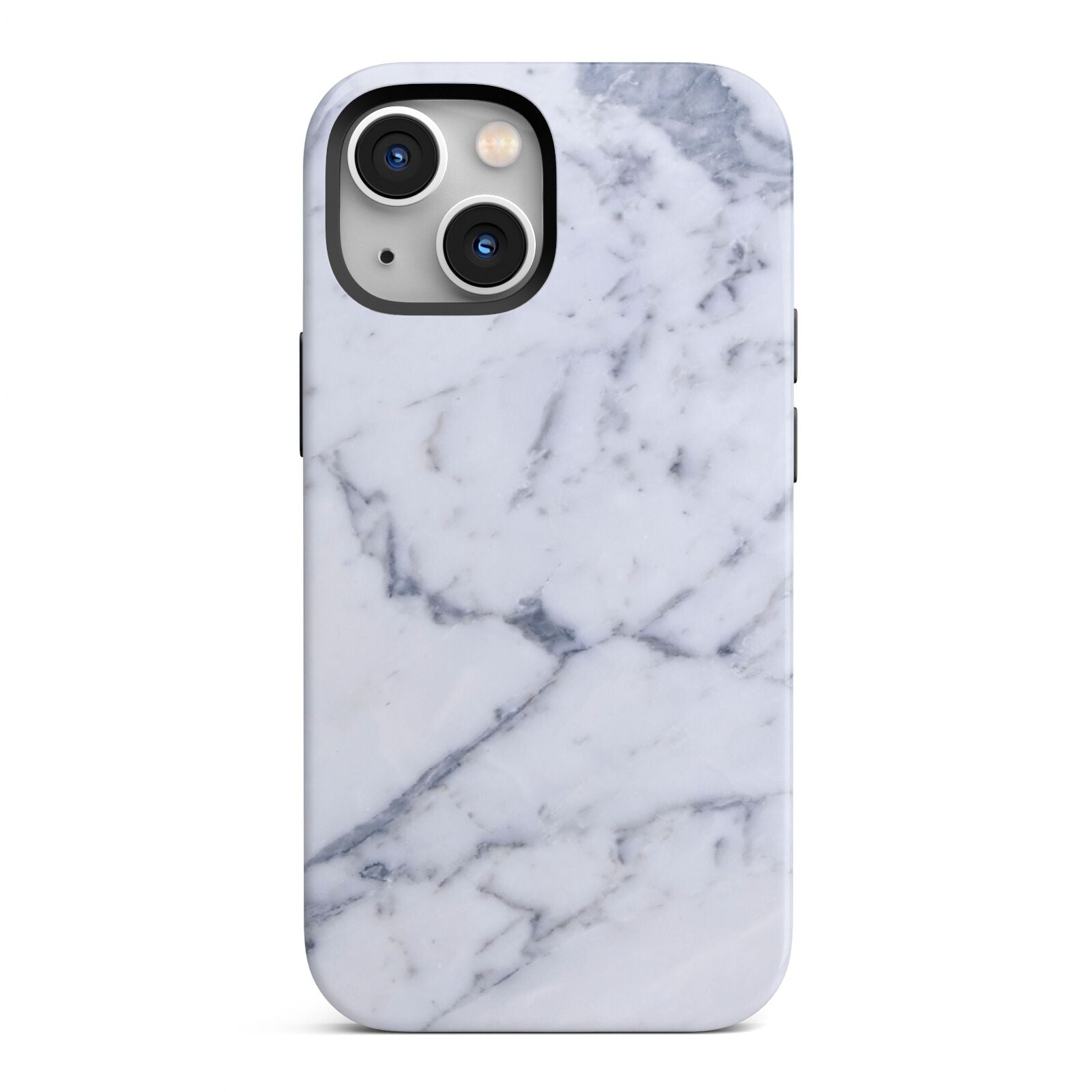 Faux Marble Grey White iPhone 13 Mini Full Wrap 3D Tough Case