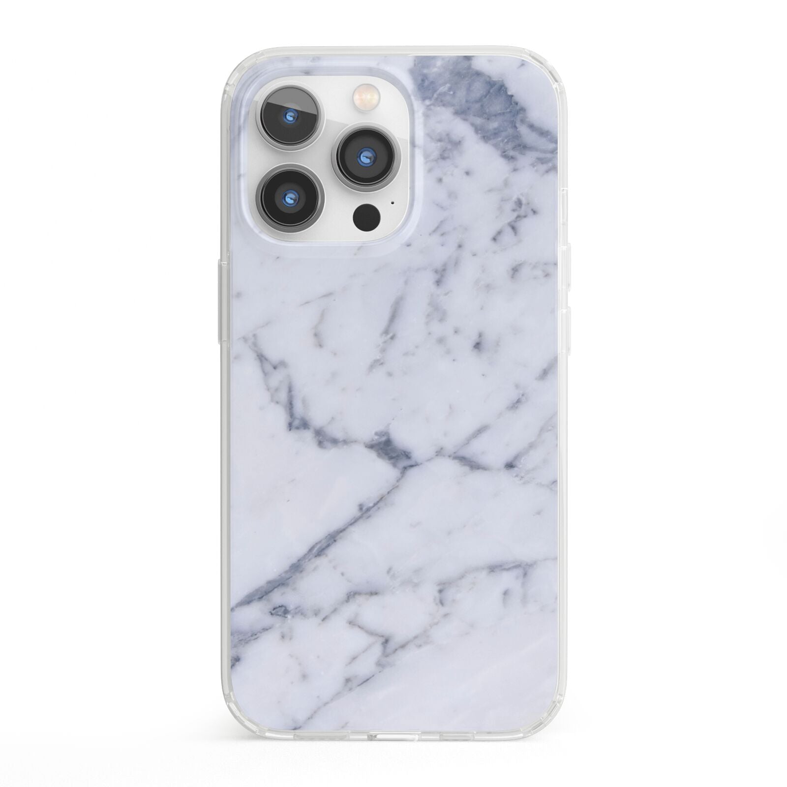 Faux Marble Grey White iPhone 13 Pro Clear Bumper Case