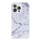 Faux Marble Grey White iPhone 13 Pro Full Wrap 3D Snap Case