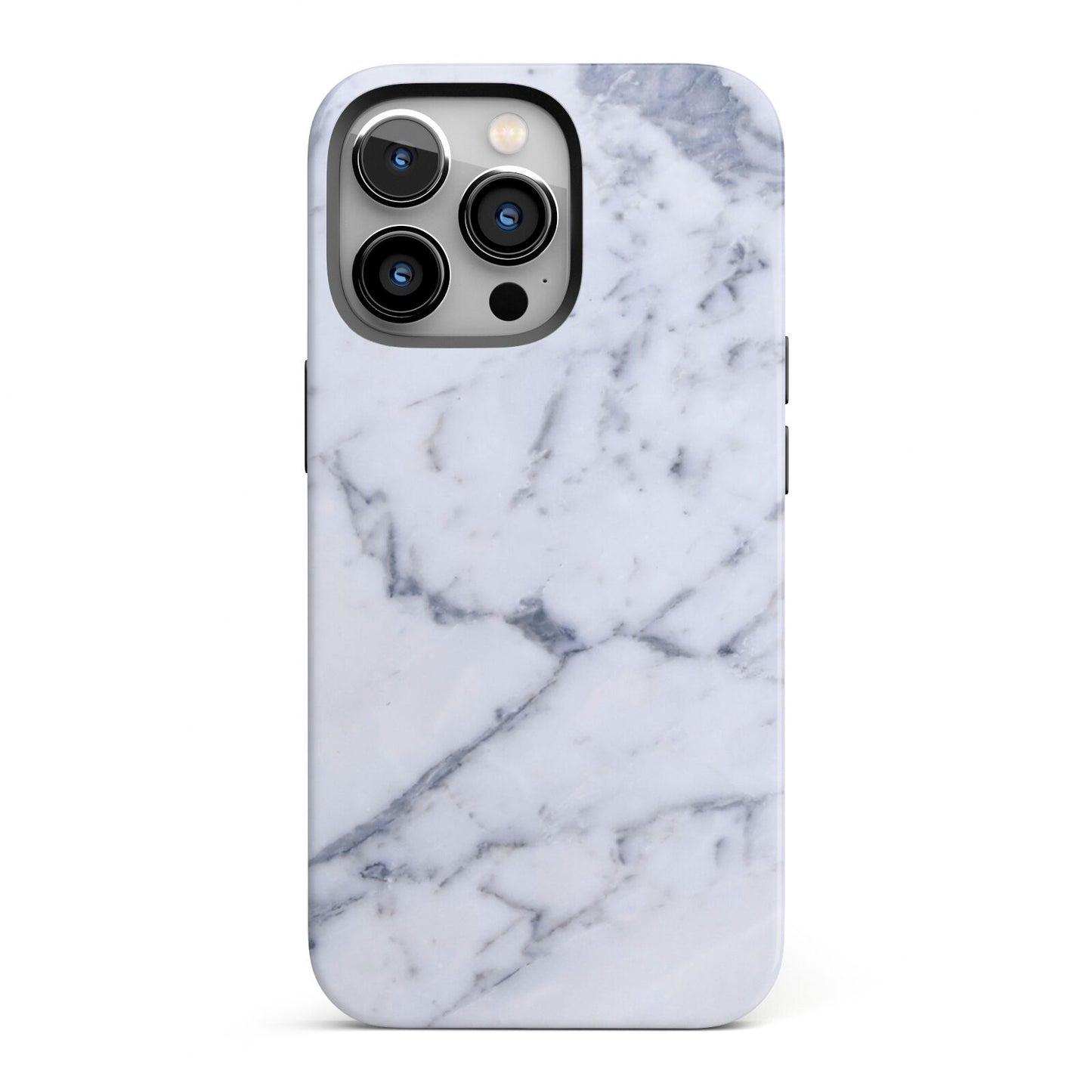 Faux Marble Grey White iPhone 13 Pro Full Wrap 3D Tough Case