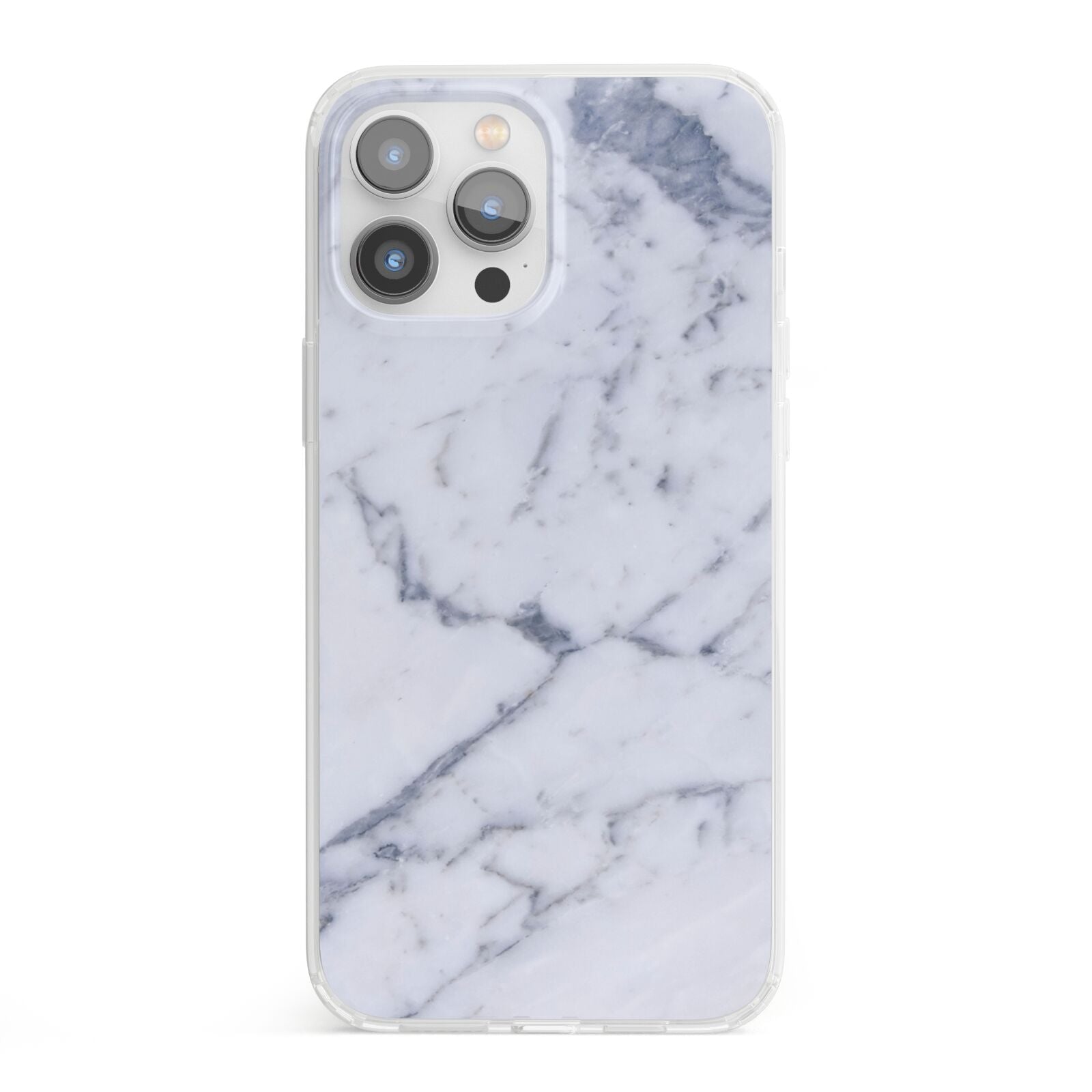 Faux Marble Grey White iPhone 13 Pro Max Clear Bumper Case