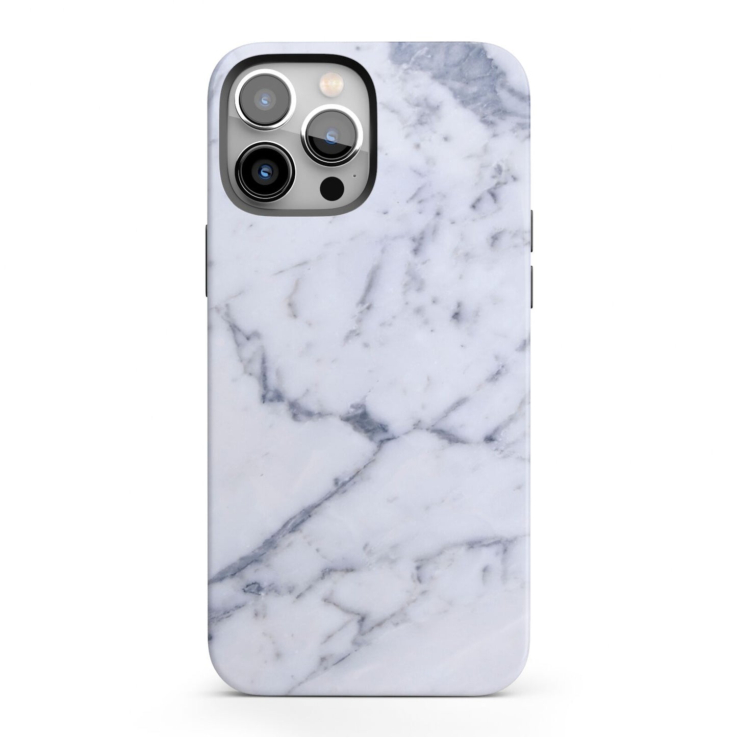 Faux Marble Grey White iPhone 13 Pro Max Full Wrap 3D Tough Case