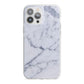Faux Marble Grey White iPhone 13 Pro Max TPU Impact Case with White Edges