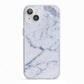 Faux Marble Grey White iPhone 13 TPU Impact Case with White Edges