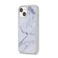 Faux Marble Grey White iPhone 14 Clear Tough Case Starlight Angled Image