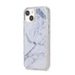 Faux Marble Grey White iPhone 14 Glitter Tough Case Starlight Angled Image