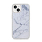 Faux Marble Grey White iPhone 14 Glitter Tough Case Starlight